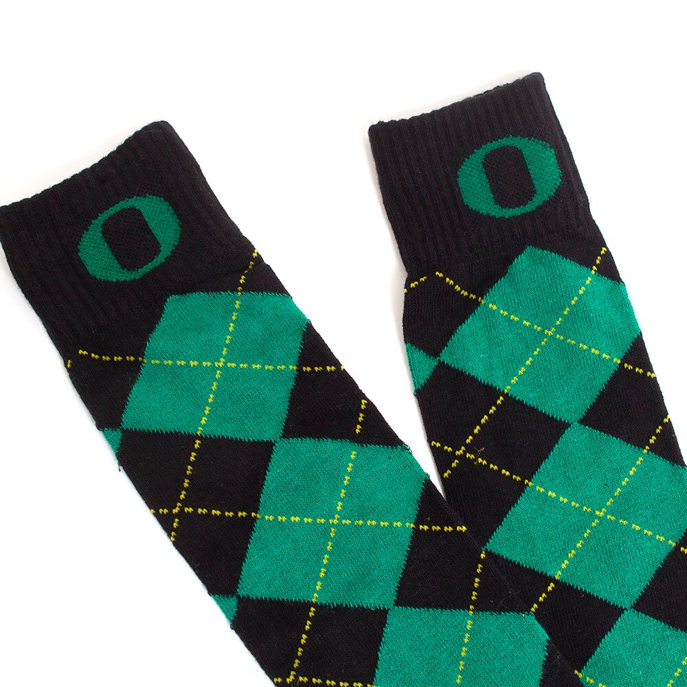 Classic Oregon O, Donegal Bay, Green, Crew, Accessories, Unisex, Argyle, Dress Sock, 511244